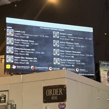 Vallensons' Brewing Company - Menu - Breweries Near Me - Pearland, Texas