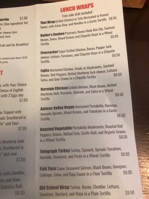 Menu photo 5 Raider Ridge Cafe Durango, CO