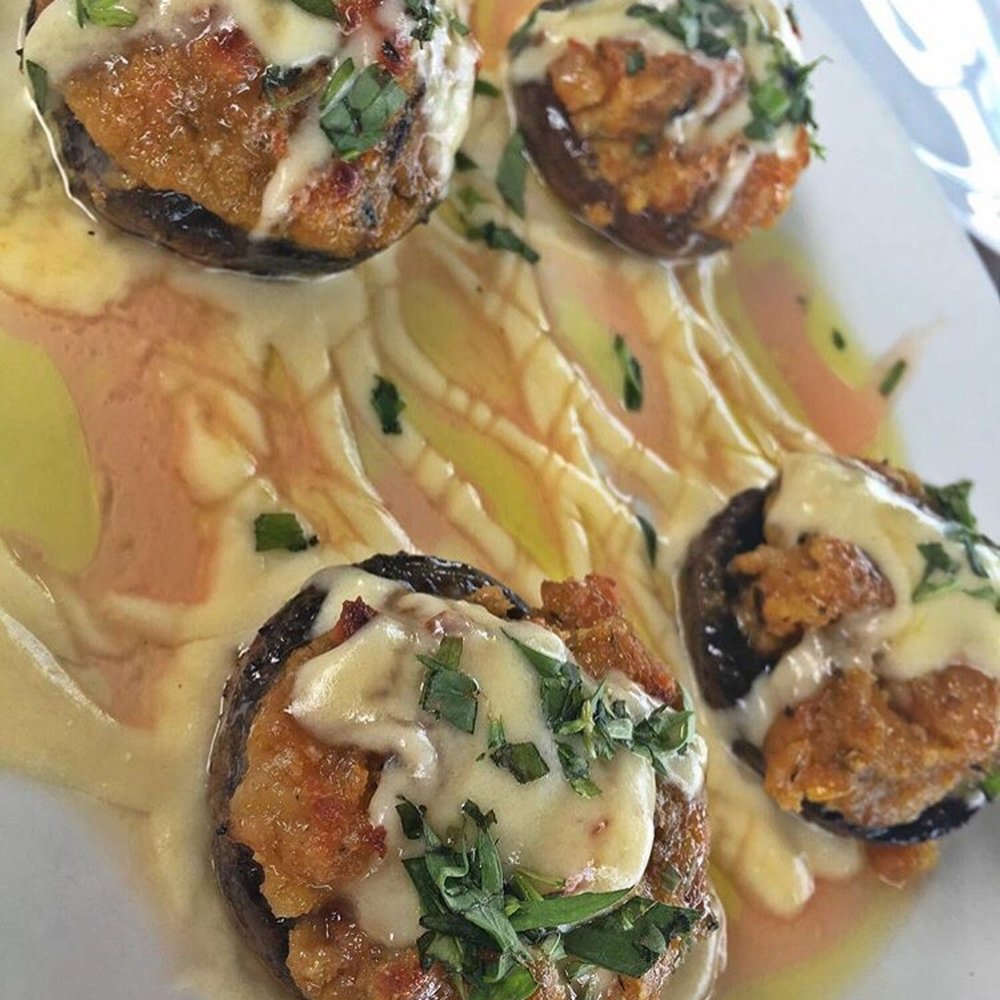 Cowfish - Lobster & cornbread stuffed mushrooms. To die for. - New American Near Me - Hampton Bays, New York