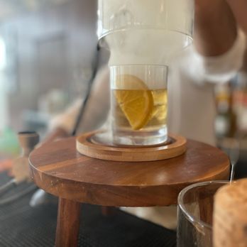 Dreams Jade Resort & Spa - Smoked whiskey on the rocks at the lobby bar - Hotels Near Me - Puerto Morelos, ROO
