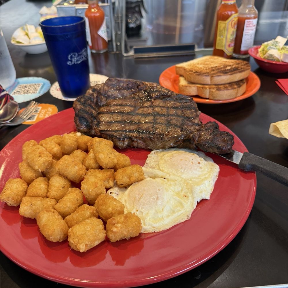 Colorado Ribeye with eggs and tots Colorado Ribeye with eggs and tots