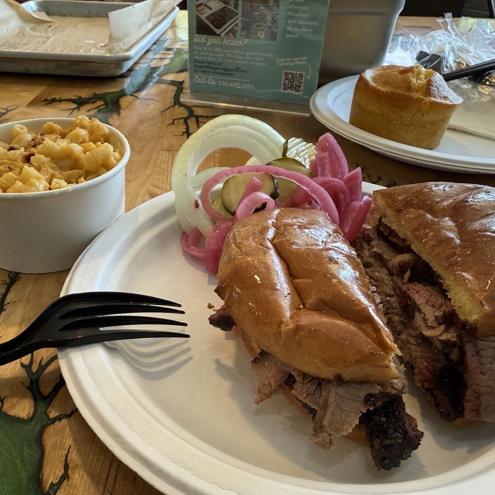 Hog Wild Bar-B-Que - Brisket Sandwich - With 2 Sides - Barbeque Near Me - Placerville, California Hog Wild Bar-B-Que - Brisket Sandwich - With 2 Sides - Barbeque Near Me - Placerville, California