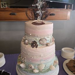 Our custom-designed wedding cake  Cream Filled