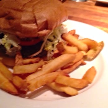Cheddar's Scratch Kitchen - Burger with fries. It comes with more fries than pictured here, but this is all I could snap before my Husband ate the rest lol - American Near Me - Independence, Missouri