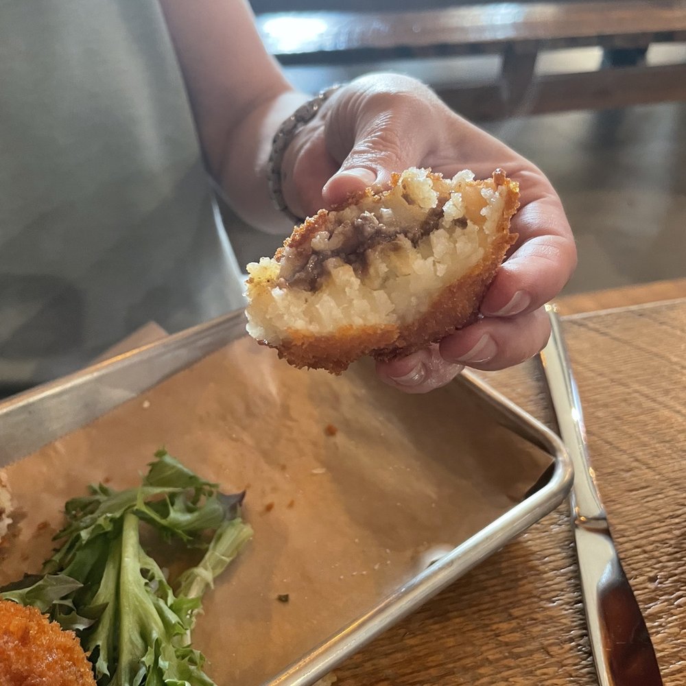 Rapp's Barren Brewing Company - Inside the Shepherd's Pie Fritter - Gastropubs Near Me - Mountain Home, Arkansas Rapp's Barren Brewing Company - Inside the Shepherd's Pie Fritter - Gastropubs Near Me - Mountain Home, Arkansas