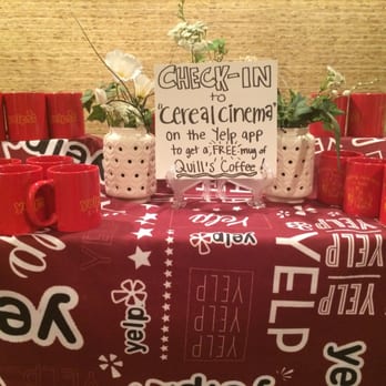 Cereal Cinema - Check in for a free Yelp mug filled with Quills Coffee! - Cinema Near Me - Indianapolis, Indiana