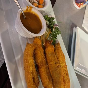 Dsasumo - Chicken satay, breaded and fried, plain chicken nugget taste and not good, not what you want from a place like this. - Sushi Bars Near Me - Casper, Wyoming Dsasumo - Chicken satay, breaded and fried, plain chicken nugget taste and not good, not what you want from a place like this. - Sushi Bars Near Me - Casper, Wyoming