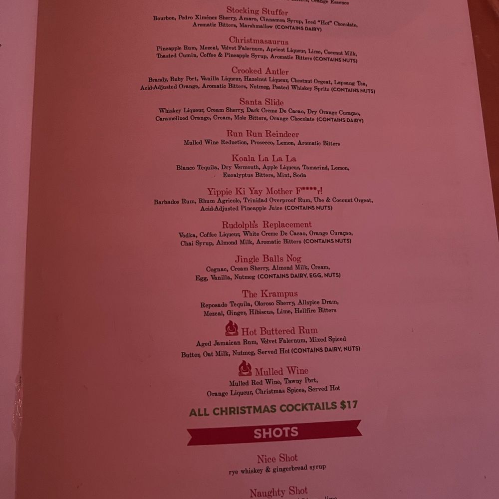 Winnie's - Christmas themed cocktail menu - Cocktail Bars Near Me - Houston, Texas Winnie's - Christmas themed cocktail menu - Cocktail Bars Near Me - Houston, Texas