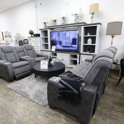 Canales Furniture - Light Gray Reclining Sofa and Loveseat