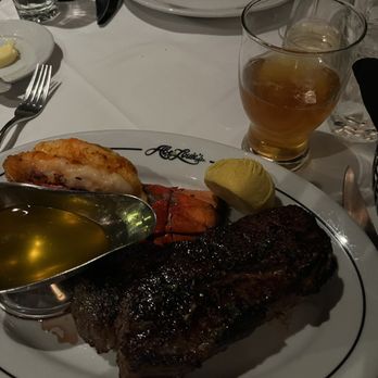 Abe & Louie's - NY shell steak with lobster tail side. - Steakhouses Near Me - Boston, Massachusetts Abe & Louie's - NY shell steak with lobster tail side. - Steakhouses Near Me - Boston, Massachusetts