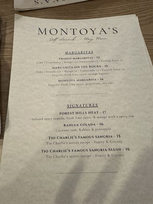 Menu photo 1 Montoya’s Forest Hills, NY Menu photo 1 Montoya’s Forest Hills, NY