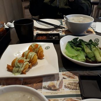 Tim Ho Wan - Wasabi salas prawn dumplings and poached fresh seasonal vege - Chinese Near Me - Melbourne, VIC Tim Ho Wan - Wasabi salas prawn dumplings and poached fresh seasonal vege - Chinese Near Me - Melbourne, VIC