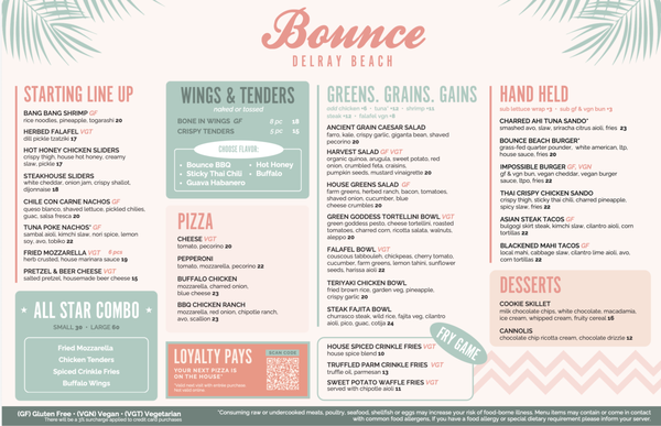Menu photo 2 Bounce Delray Beach Delray Beach, FL