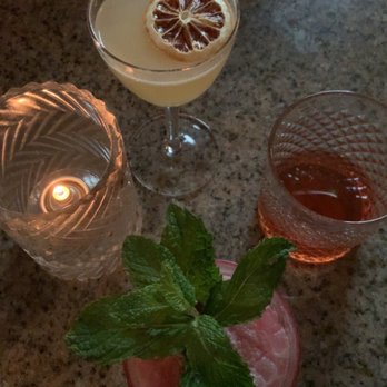 Péché - Clockwise from top: Bee's knees, Sazerac, Pink Moon - Lounges Near Me - Austin, Texas