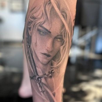 Autumn Moon Tattoo - Lower leg piece, Alucard (Castlevania) - Tattoo Near Me - Anaheim, California Autumn Moon Tattoo - Lower leg piece, Alucard (Castlevania) - Tattoo Near Me - Anaheim, California