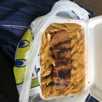 Blended Flavors - Fried salmon Rasta pasta - Southern Near Me - Linden, New Jersey Blended Flavors - Fried salmon Rasta pasta - Southern Near Me - Linden, New Jersey