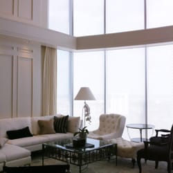 Automated Shade - Solar Shades with Elegant Side Panel Draperies