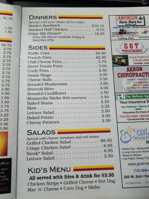 Menu photo 1 Backdraft Bar & Grill Holstein, IA