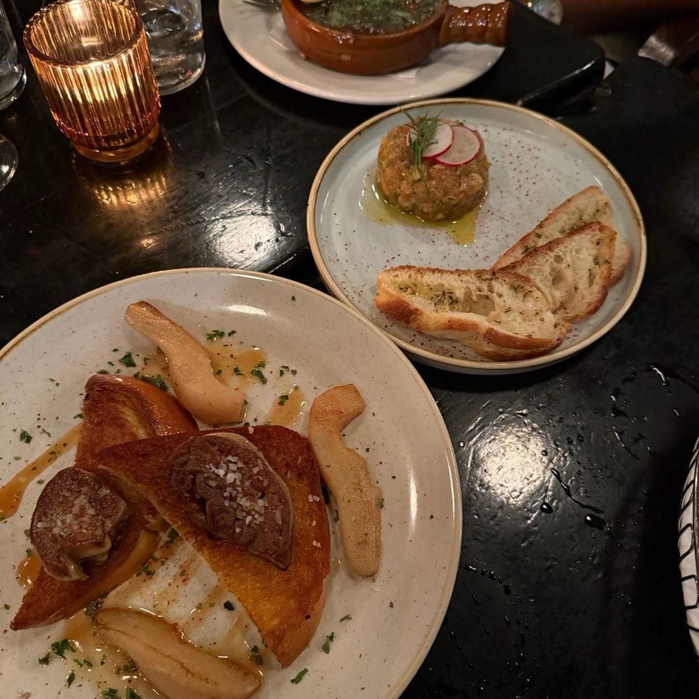 Modavie - Foie gras and salmon tartare - French Near Me - Montreal, Quebec Modavie - Foie gras and salmon tartare - French Near Me - Montreal, Quebec