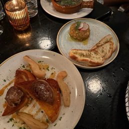 Foie gras and salmon tartare