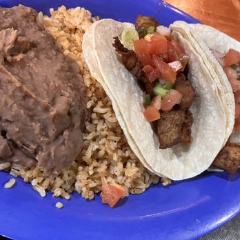 Bajio Mexican Grill - Fish tacos with corn tortillas, Mexican rice and refried beans. - Mexican Near Me - Happy Valley, Oregon Bajio Mexican Grill - Fish tacos with corn tortillas, Mexican rice and refried beans. - Mexican Near Me - Happy Valley, Oregon