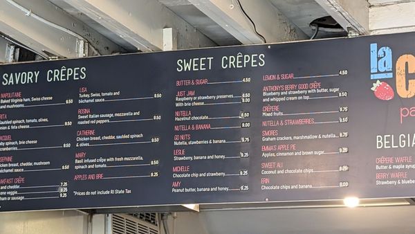 Menu photo 1 La Creperie Providence, RI