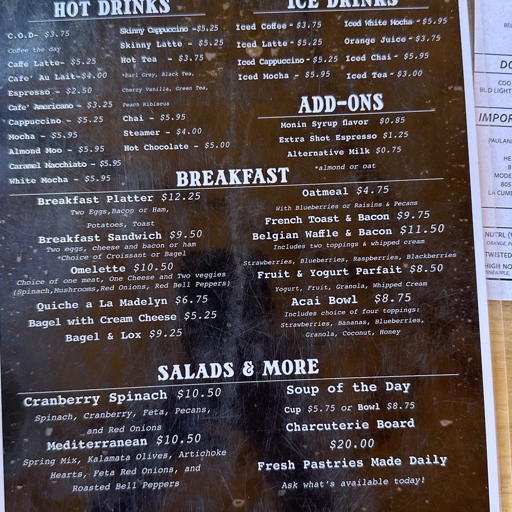 Madelyn's - Menu - Coffee & Tea Near Me - Las Cruces, New Mexico