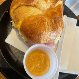 Ham and Cheese croissant sandwich Ham and Cheese croissant sandwich