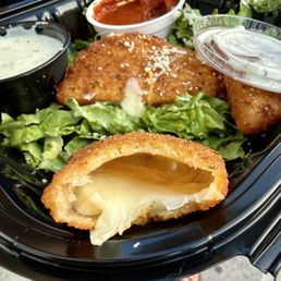 Inside of mozzarella stick Inside of mozzarella stick