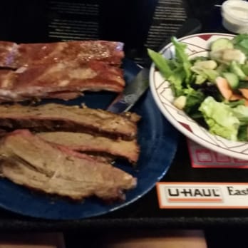 Big Tex Bar-B-Que - Combo plate: choose 2 meats and 2 sides.  I chose brisket and ribs with a side salad. - Barbeque Near Me - Willcox, Arizona