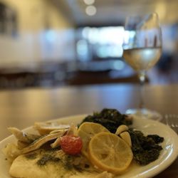 Cafe Lumina - Petrale sole with sautéed kale
