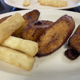 Affordably priced side dishes Yucca and plantain (each like $2.50)