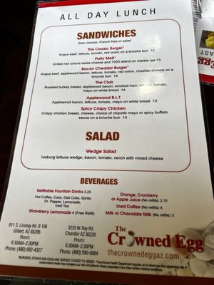 Menu photo 8 The Crowned Egg Gilbert, AZ