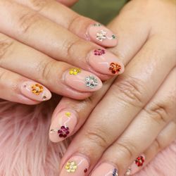Acrylic with trendy nail art