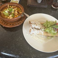 Girasoles - Tortilla Soup and Chicken Flautas