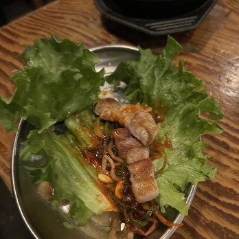 Jongro BBQ - Lettuce wrapped pork belly - Korean Near Me - New York, New York Jongro BBQ - Lettuce wrapped pork belly - Korean Near Me - New York, New York
