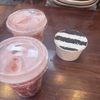 Birdhouse Coffee - Strawberry seasonal latte and dot cake - Coffee Roasteries Near Me - South Windsor, Connecticut