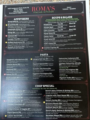 Menu photo 4 Roma’s Italian Kitchen Plano, TX