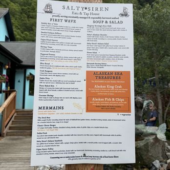Salty Siren Eats & Tap House - Menu posted outside - American Near Me - Skagway, Alaska