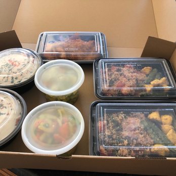 Oren's Fine Foods - Vegan and Lamb Mousakka   Chicken shnitzel   Salad.  Grilled veggies and quinoa ! - Health Markets Near Me - San Diego, California