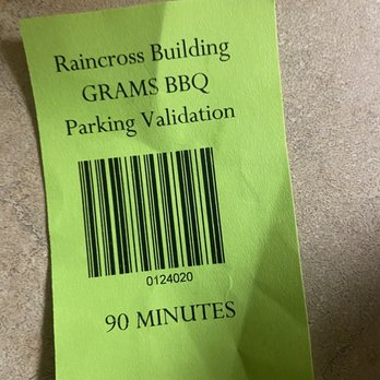 Gram's Mission BBQ - The parking validation we were charged $1 for but didn't need! - Soul Food Near Me - Riverside, California
