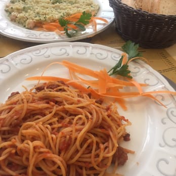 La Tavernetta Del Battistero - Meat sauce spaghetti. Shrimp and asparagus risottos. Tastes hard :( - Italian Near Me - Florence, FI