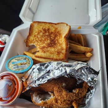 La Munchiezz - This is the 2 piece catfish plate with fries, toast, tartar sauce, hotsauce, and ketchup packets (not pictured). I was hungry. - Seafood Near Me - Monroe, Louisiana La Munchiezz - This is the 2 piece catfish plate with fries, toast, tartar sauce, hotsauce, and ketchup packets (not pictured). I was hungry. - Seafood Near Me - Monroe, Louisiana