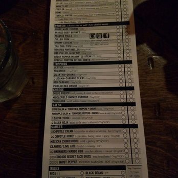 Condado Tacos - Make your own Menu - Tacos Near Me - Pittsburgh, Pennsylvania