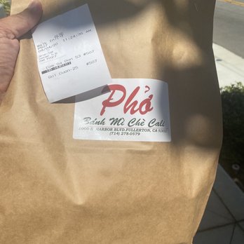 Banh Mi Che Cali - Paper bag. - Vietnamese Near Me - Fullerton, California