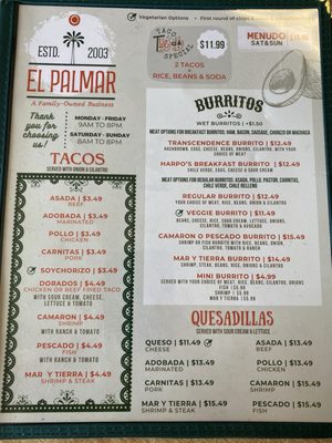 Menu photo 1 El Palmar Lompoc, CA Menu photo 1 El Palmar Lompoc, CA