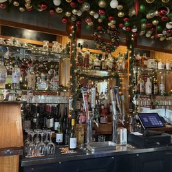 Martha's Kitchen - The bar decked out for Christmas.