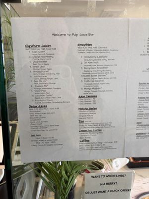 Menu photo 1 Pulp Juice Bar Orange, CA