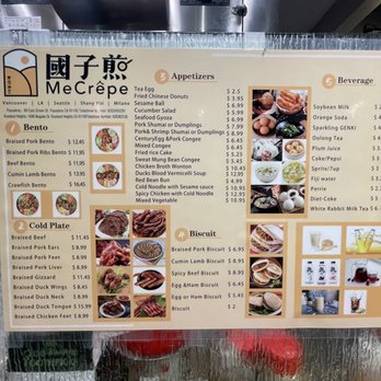 Me + Crepe - Menu - Chinese Near Me - Pasadena, California
