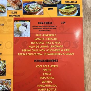 Mr. Flaco's Tacos - Drink menu - Empanadas Near Me - Eastover, South Carolina Mr. Flaco's Tacos - Drink menu - Empanadas Near Me - Eastover, South Carolina